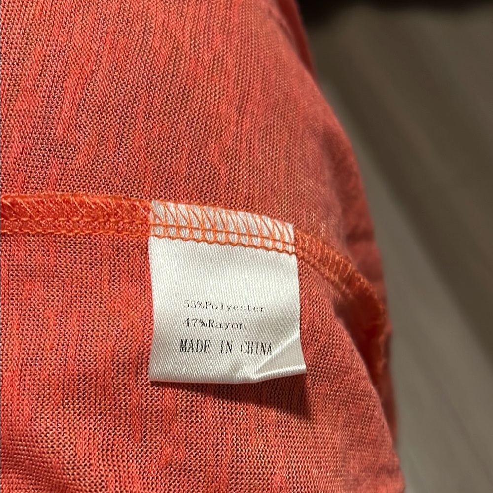 Vibrant Coral Open-Front Cardigan - Picture 6 of 6